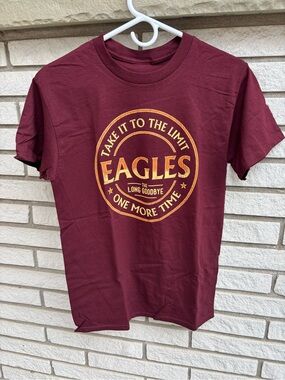 Eagles The Long Goodbye Farewell Tour T-Shirt Burgundy S Official Concert Merch